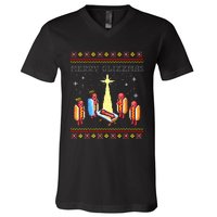 Merry Glizzmas Tacky Christmas  V-Neck T-Shirt