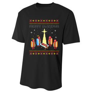 Merry Glizzmas Tacky Christmas  Performance Sprint T-Shirt