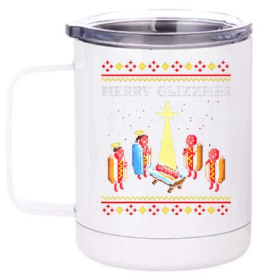 Merry Glizzmas Tacky Christmas  12 oz Stainless Steel Tumbler Cup