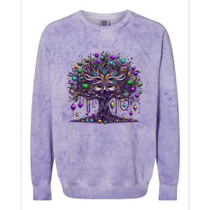 Mardi Gras Tree Beads New Orleans 2025 Festival Bead Colorblast Crewneck Sweatshirt