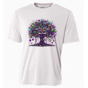 Mardi Gras Tree Beads New Orleans 2025 Festival Bead Cooling Performance Crew T-Shirt