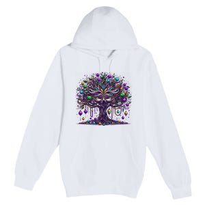 Mardi Gras Tree Beads New Orleans 2025 Festival Bead Premium Pullover Hoodie