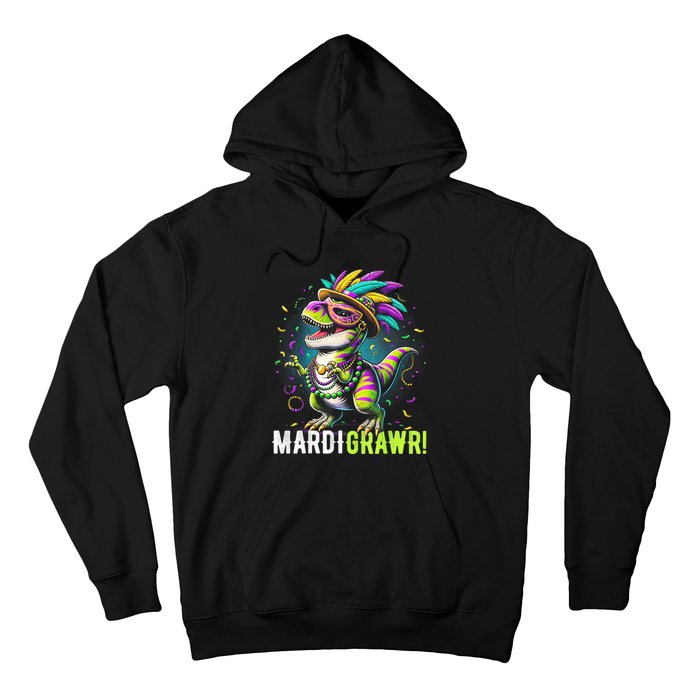 Mardi Gras T Rex Dinosaur Mardi Grawr Childrens Hoodie