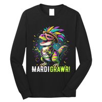 Mardi Gras T Rex Dinosaur Mardi Grawr Childrens Long Sleeve Shirt