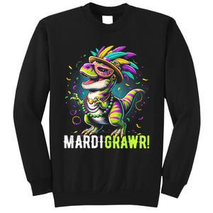 Mardi Gras T Rex Dinosaur Mardi Grawr Childrens Sweatshirt