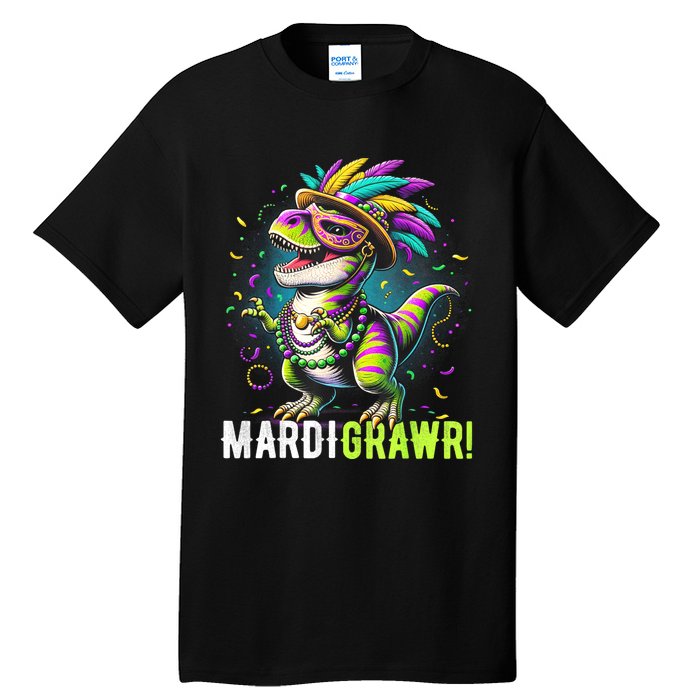 Mardi Gras T Rex Dinosaur Mardi Grawr Childrens Tall T-Shirt