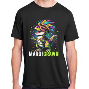 Mardi Gras T Rex Dinosaur Mardi Grawr Childrens Adult ChromaSoft Performance T-Shirt