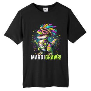 Mardi Gras T Rex Dinosaur Mardi Grawr Childrens Tall Fusion ChromaSoft Performance T-Shirt