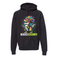 Mardi Gras T Rex Dinosaur Mardi Grawr Childrens Premium Hoodie