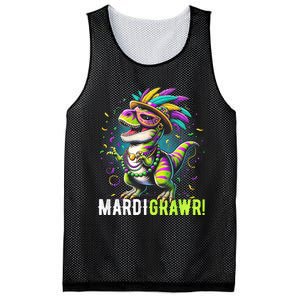 Mardi Gras T Rex Dinosaur Mardi Grawr Childrens Mesh Reversible Basketball Jersey Tank