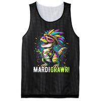 Mardi Gras T Rex Dinosaur Mardi Grawr Childrens Mesh Reversible Basketball Jersey Tank