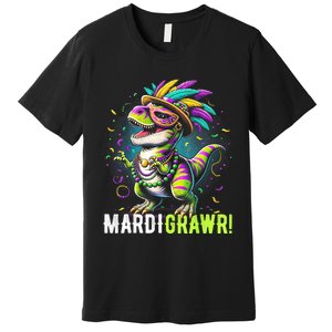 Mardi Gras T Rex Dinosaur Mardi Grawr Childrens Premium T-Shirt