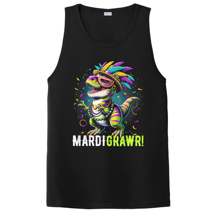 Mardi Gras T Rex Dinosaur Mardi Grawr Childrens PosiCharge Competitor Tank