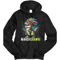 Mardi Gras T Rex Dinosaur Mardi Grawr Childrens Tie Dye Hoodie