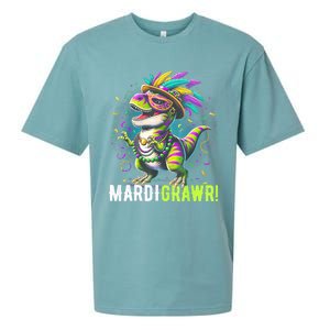 Mardi Gras T Rex Dinosaur Mardi Grawr Childrens Sueded Cloud Jersey T-Shirt