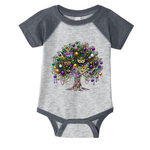 Mardi Gras Tree Beads New Orleans 2025 Festival Bead Tree Infant Baby Jersey Bodysuit