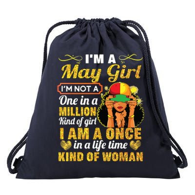 May Girl Taurus Birthday Gift Once In Lifetime Kinda Woman Drawstring Bag