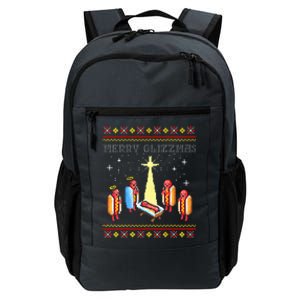 Merry Glizzmas Tacky Funny Merry Christmas Hot Dogs Holiday  Daily Commute Backpack