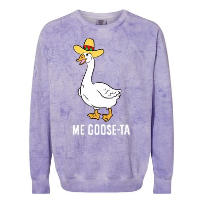 Me Goose Ta Mexican Funny Spanish Goose Pun Colorblast Crewneck Sweatshirt