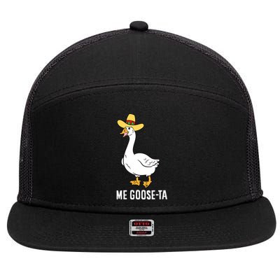 Me Goose Ta Mexican Funny Spanish Goose Pun 7 Panel Mesh Trucker Snapback Hat