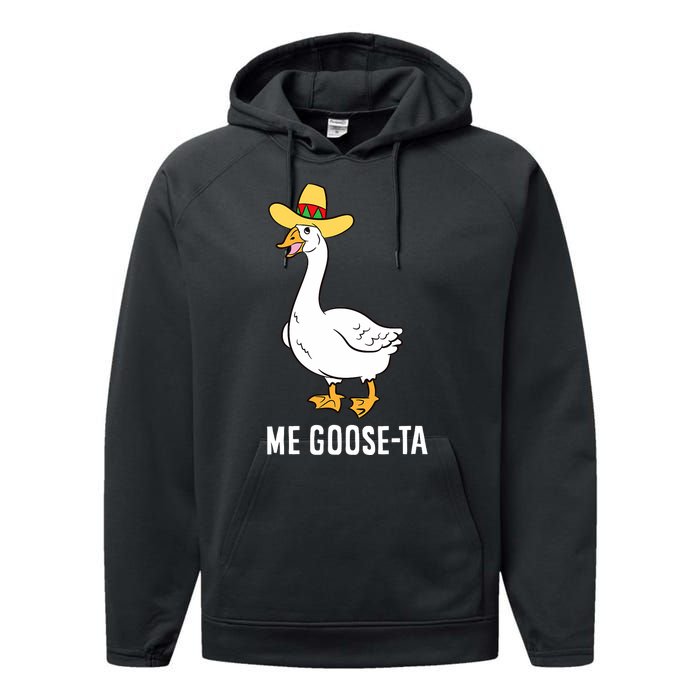 Me Goose Ta Mexican Funny Spanish Goose Pun Performance Fleece Hoodie