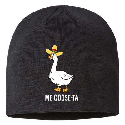 Me Goose Ta Mexican Funny Spanish Goose Pun Sustainable Beanie