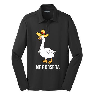 Me Goose Ta Mexican Funny Spanish Goose Pun Silk Touch Performance Long Sleeve Polo