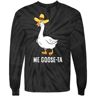 Me Goose Ta Mexican Funny Spanish Goose Pun Tie-Dye Long Sleeve Shirt