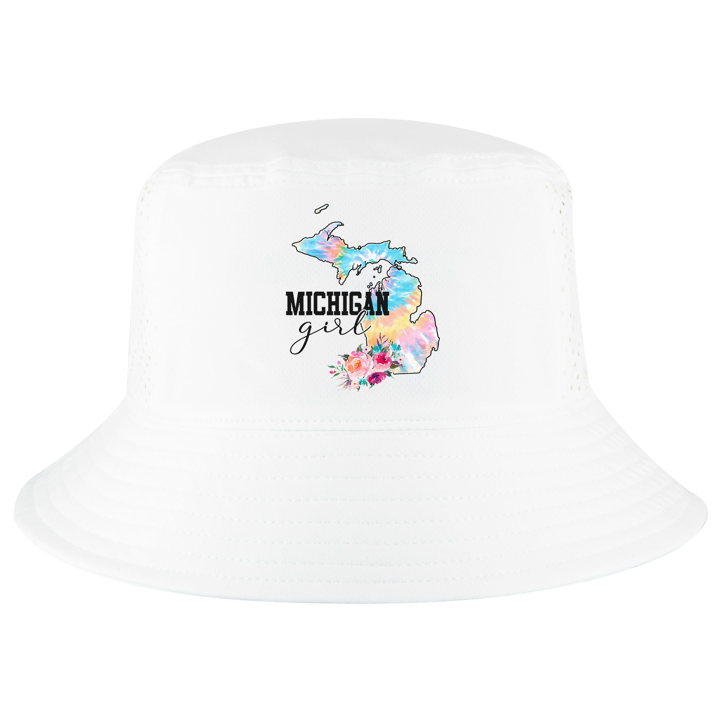 Michigan Girl Tie Dye State Michigan Cool Comfort Performance Bucket Hat