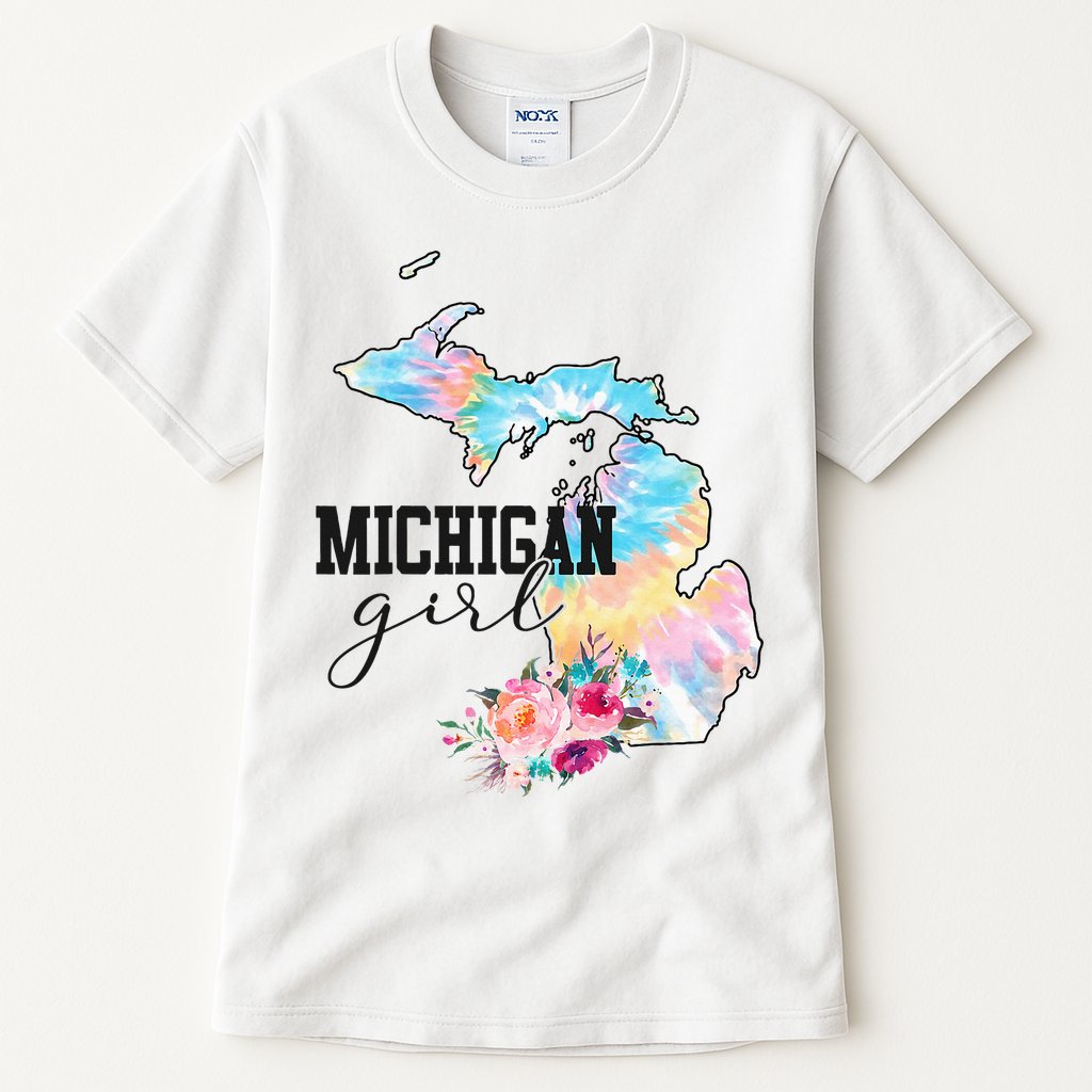 Michigan Girl Tie Dye State Michigan Tall T-Shirt