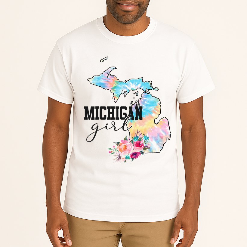 Michigan Girl Tie Dye State Michigan Tall T-Shirt