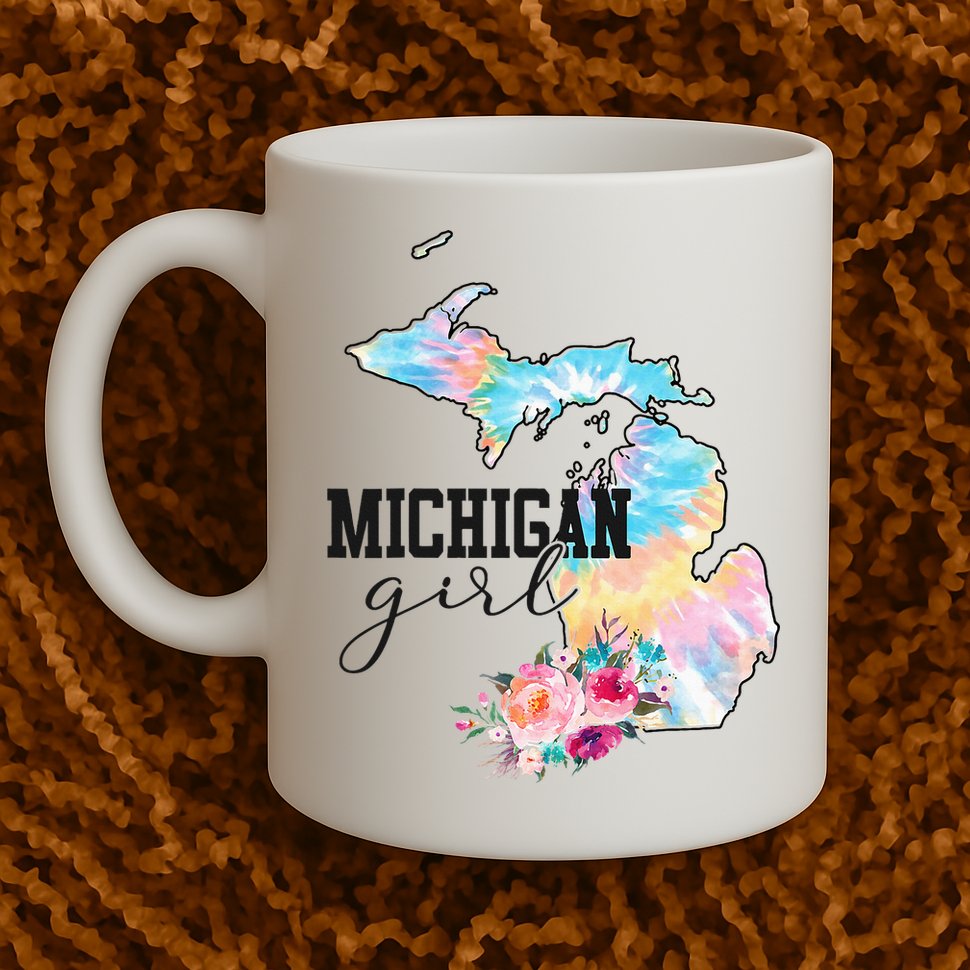Michigan Girl Tie Dye State Michigan Mug