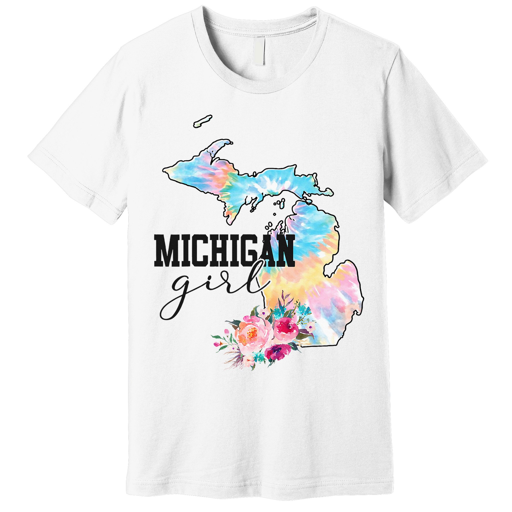 Michigan Girl Tie Dye State Michigan Premium T-Shirt