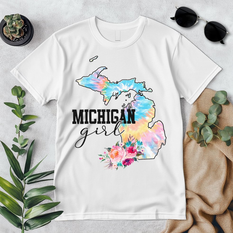 Michigan Girl Tie Dye State Michigan Premium T-Shirt