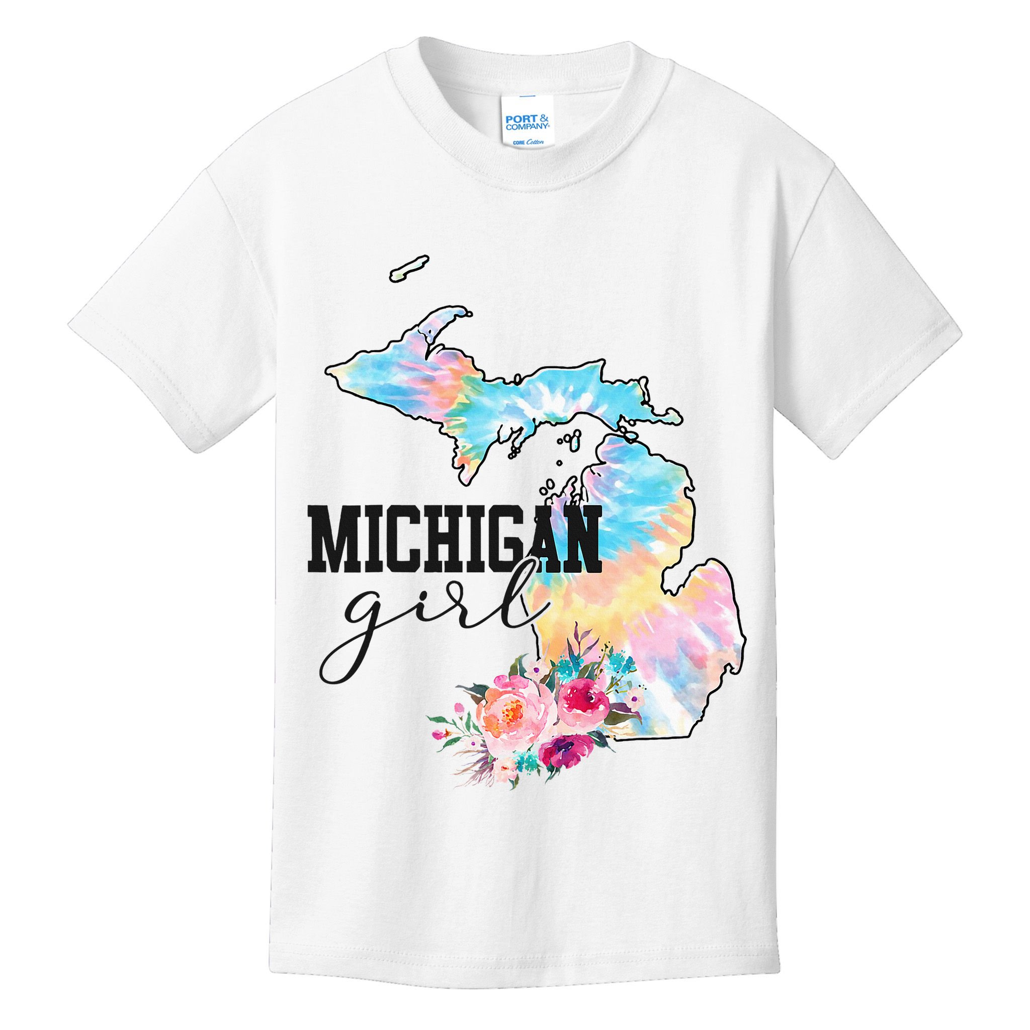 Michigan Girl Tie Dye State Michigan Kids T-Shirt