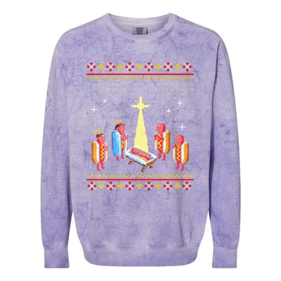 Merry Glizzmas Tacky Funny Merry Christmas Hot Dogs  Colorblast Crewneck Sweatshirt