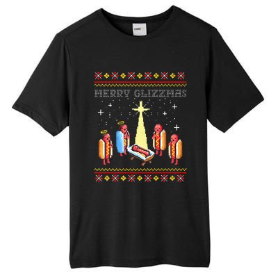 Merry Glizzmas Tacky Funny Merry Christmas Hot Dogs  Tall Fusion ChromaSoft Performance T-Shirt