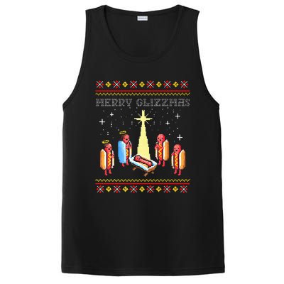 Merry Glizzmas Tacky Funny Merry Christmas Hot Dogs  PosiCharge Competitor Tank