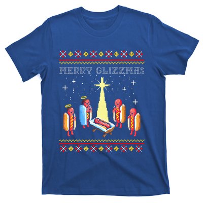 Merry Glizzmas Tacky Funny Merry Christmas Hot Dogs  T-Shirt