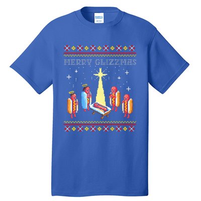 Merry Glizzmas Tacky Funny Merry Christmas Hot Dogs  Tall T-Shirt