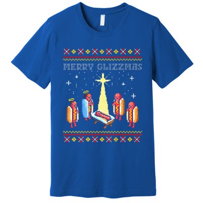 Merry Glizzmas Tacky Funny Merry Christmas Hot Dogs  Premium T-Shirt