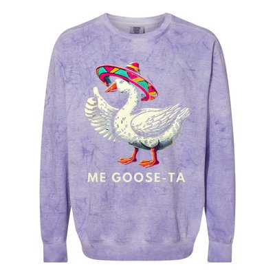 Me Goose Ta Mexican Funny Spanish Goose Pun Colorblast Crewneck Sweatshirt