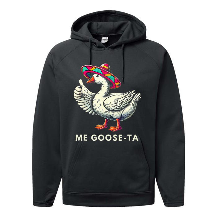 Me Goose Ta Mexican Funny Spanish Goose Pun Performance Fleece Hoodie