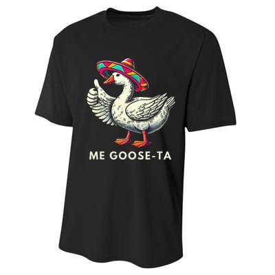 Me Goose Ta Mexican Funny Spanish Goose Pun Performance Sprint T-Shirt