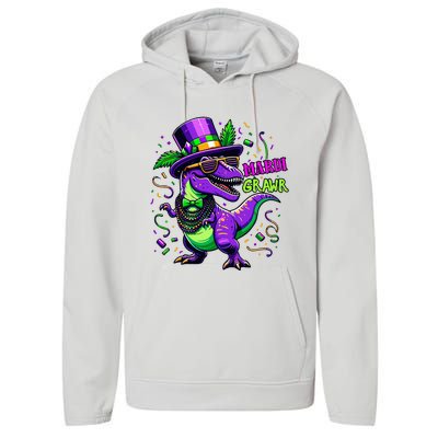 Mardi Grawr Trex Dino Costume Mardi Gras Performance Fleece Hoodie