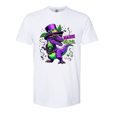 Mardi Grawr Trex Dino Costume Mardi Gras Softstyle CVC T-Shirt