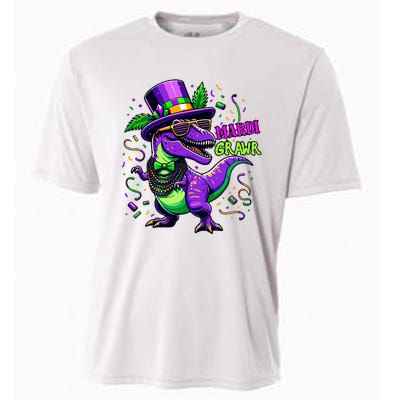 Mardi Grawr Trex Dino Costume Mardi Gras Cooling Performance Crew T-Shirt