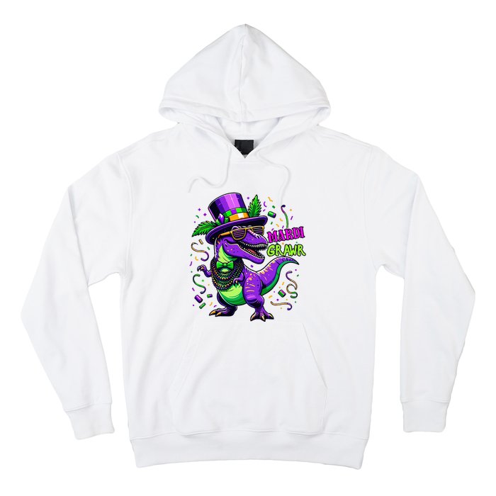 Mardi Grawr Trex Dino Costume Mardi Gras Hoodie