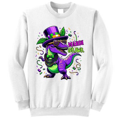 Mardi Grawr Trex Dino Costume Mardi Gras Sweatshirt