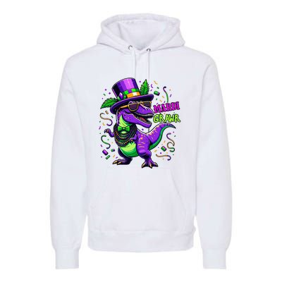 Mardi Grawr Trex Dino Costume Mardi Gras Premium Hoodie